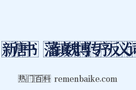 新唐书·藩镇魏博传序反义词是什么意思的图片